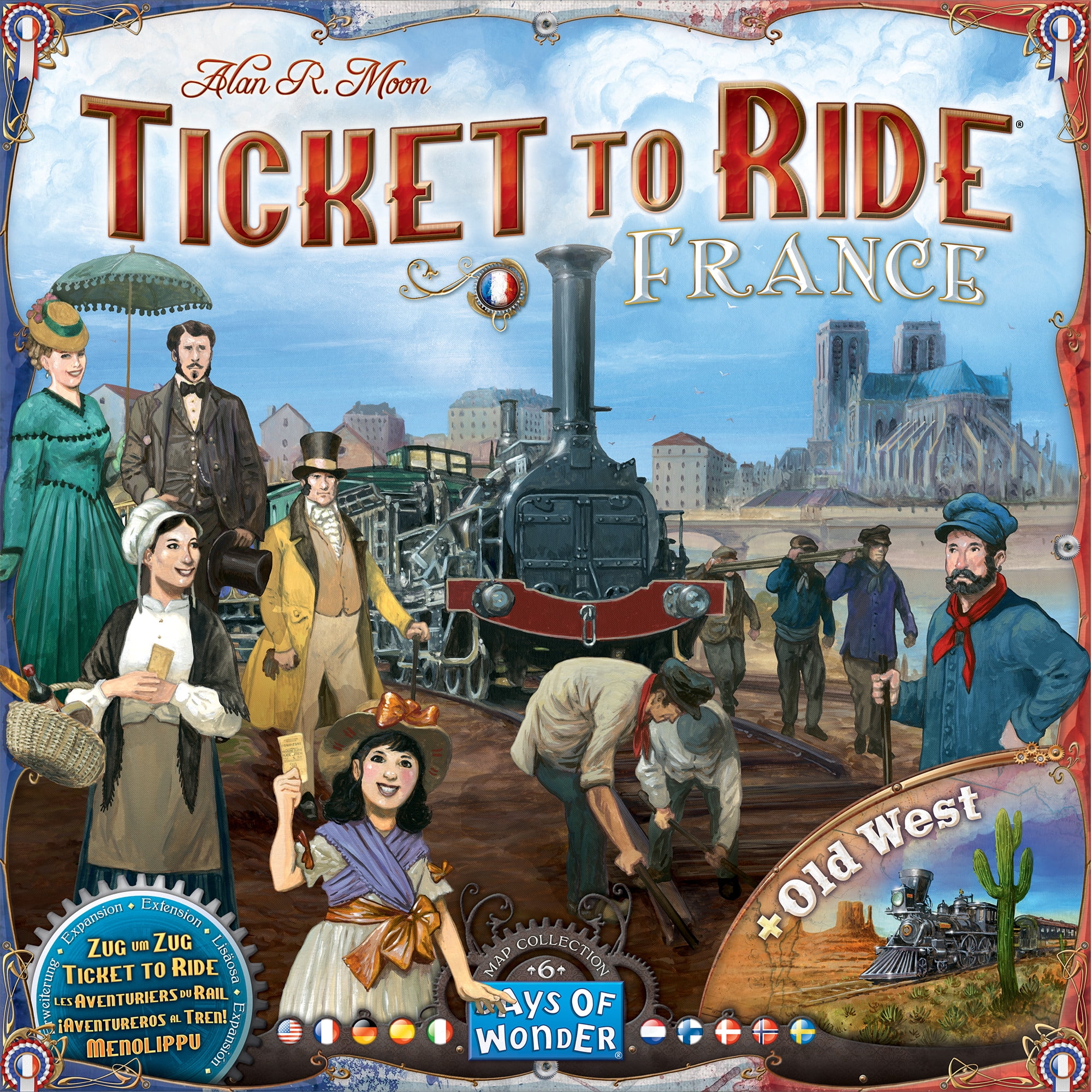 Ticket to Ride Strategy Board Game France/Old West Map Expansion for