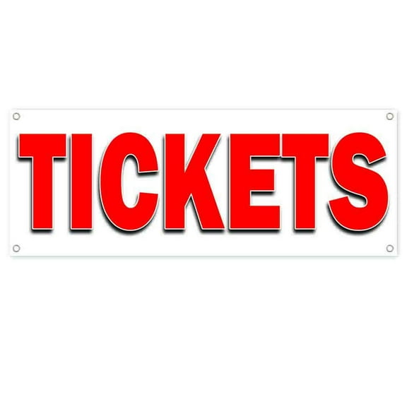 Tickets 13 oz Vinyl Banner With Metal Grommets