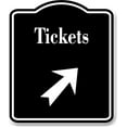 thumbnail image 1 of Tickets 45 Degree Up Right Arrow BLACK Aluminum Composite Sign, 8.5"x10", 1 of 9