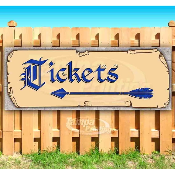 Tickets Left Blue Text 13 oz Vinyl Banner With Metal Grommets