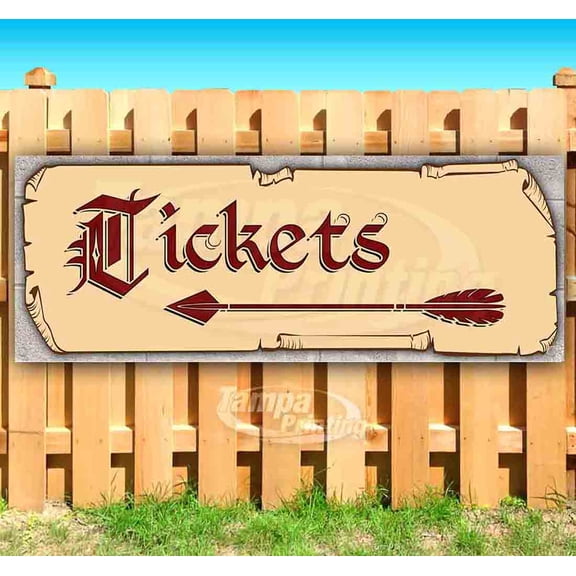 Tickets Left Red Text 13 oz Vinyl Banner With Metal Grommets