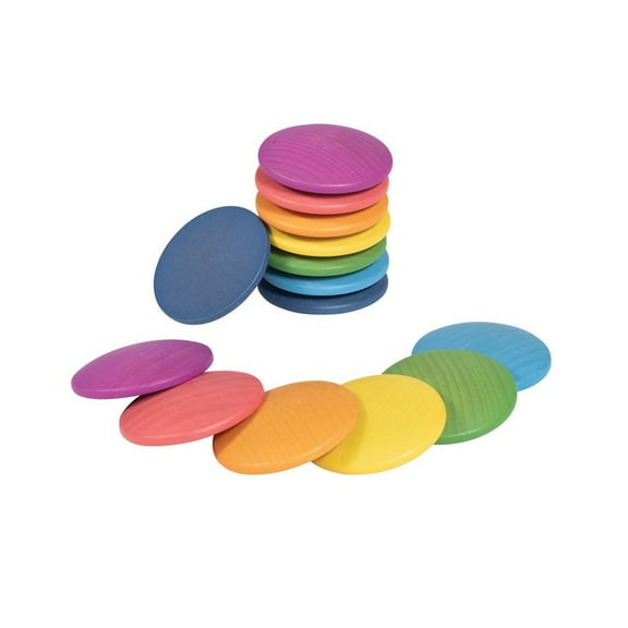 TickiT Creative Play Rainbow Wooden Discs, Set of 14