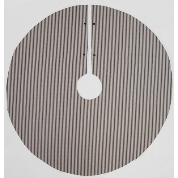 Ticking Stripe Christmas Tree Skirt By Penny's Needful Things (Black) (Round)