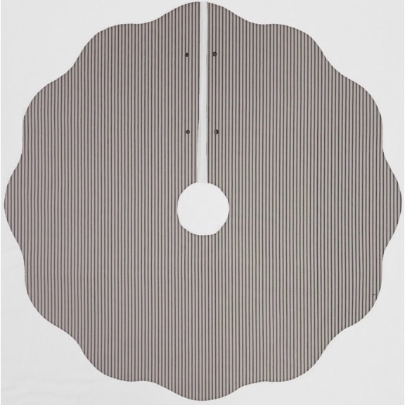 Ticking Stripe Christmas Tree Skirt By Penny's Needful Things (Blue) (Scalloped)
