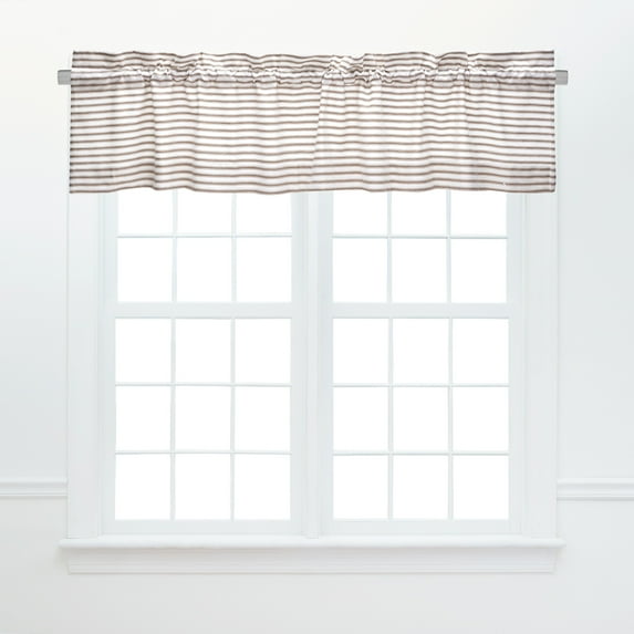 Ticking Stripe Clay Cotton Valance Window Treatment