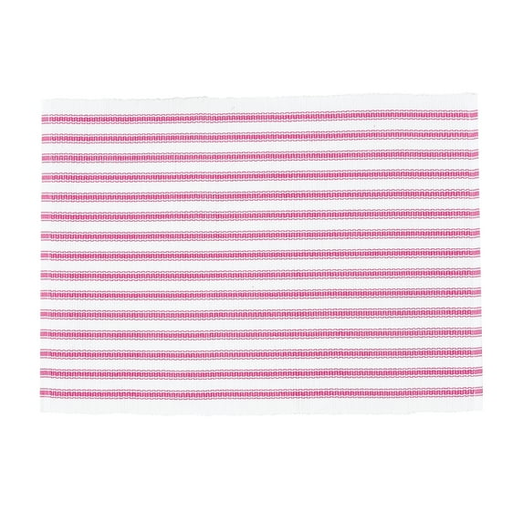 Ticking Stripe Fuchsia Cotton Woven Placemat Set Of 6