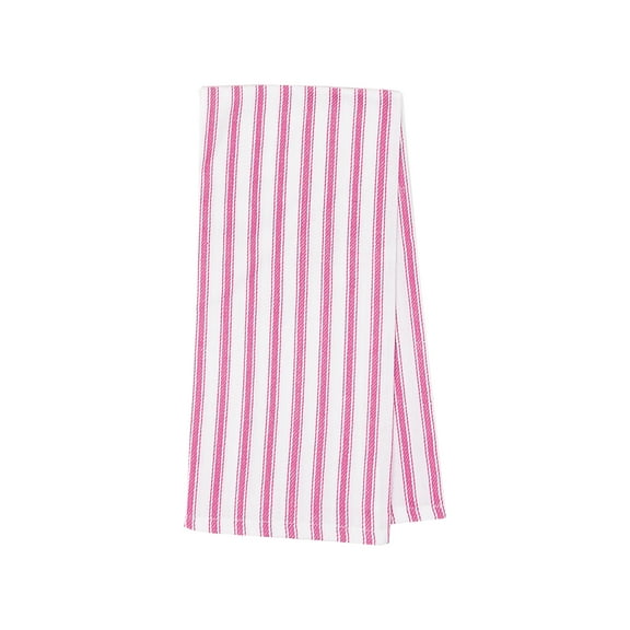 Ticking Stripe Fuchsia Woven Cotton Kitchen Towel