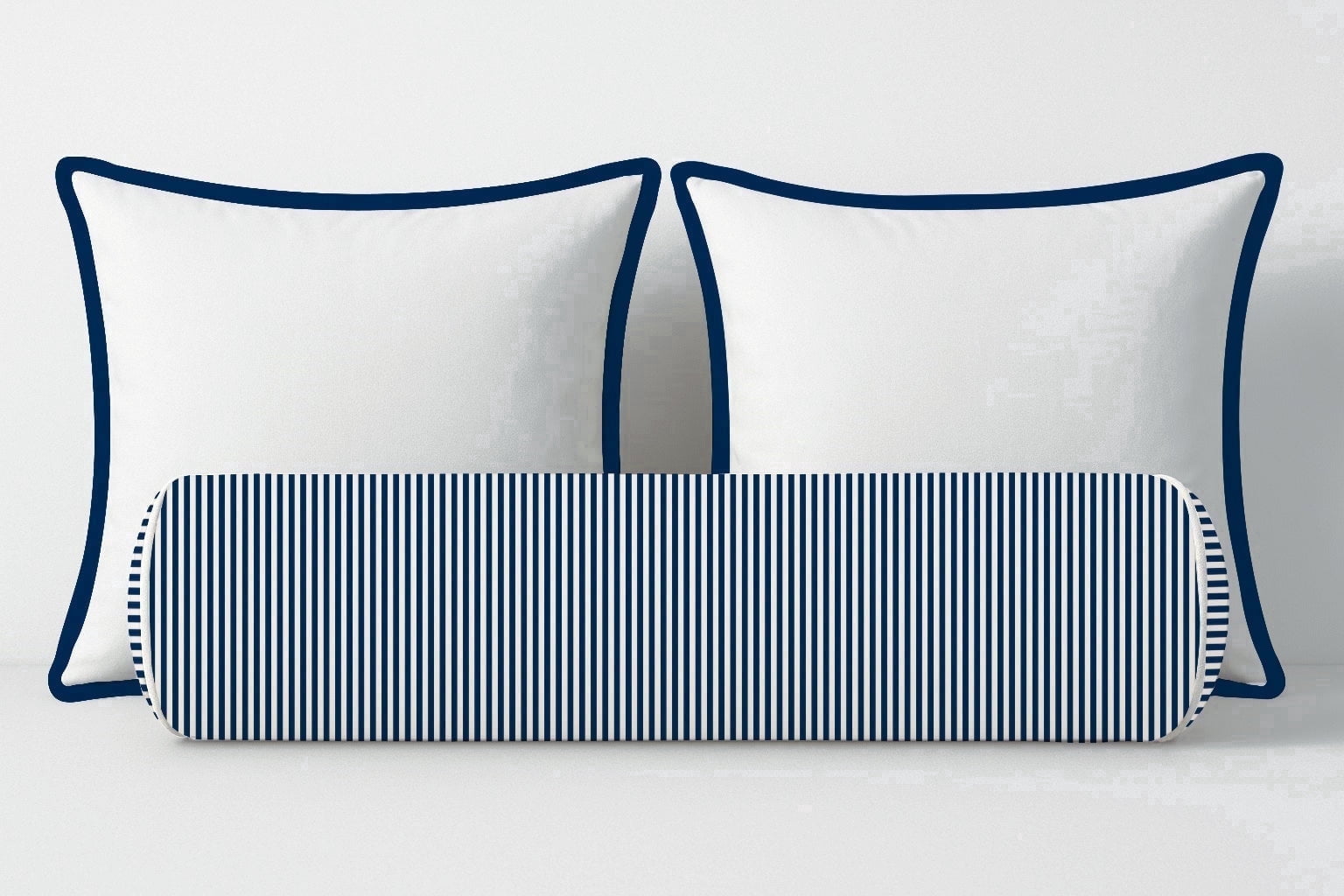 Ticking Stripe Velvet Bolster Pillow Cover