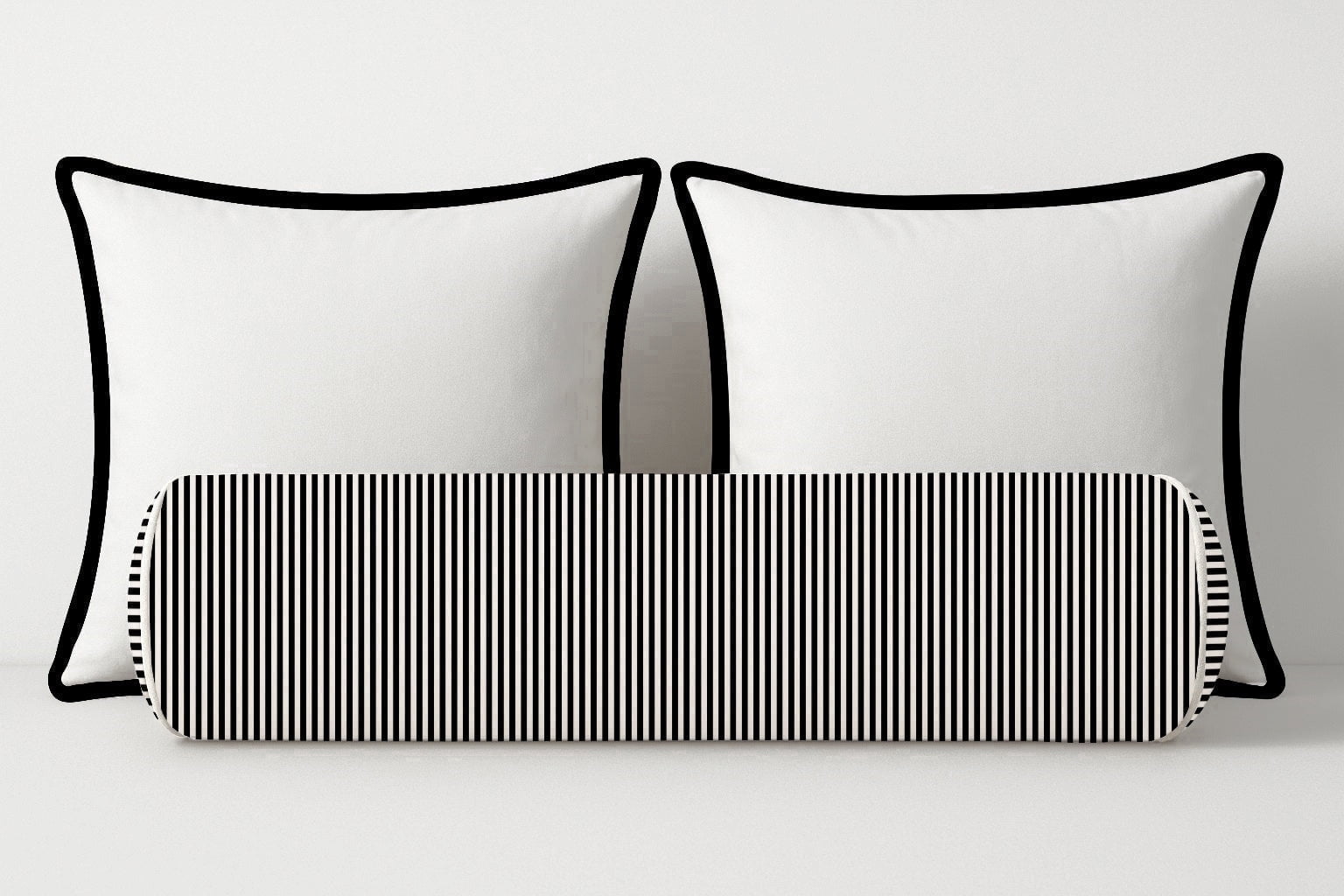 Ticking Stripe Velvet Bolster Pillow Cover