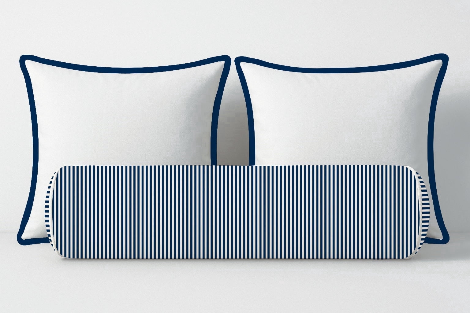 Ticking Stripe Velvet Bolster Pillow Cover