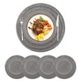 thumbnail image 1 of Tickjoy 15 in Round Placemats Set of 4, Washable Woven Placemats for Kitchen Dining Table, Grey Table Placemats, 1 of 6