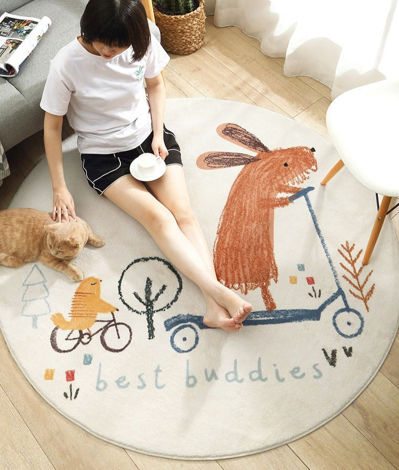 Tickle Benders 4 ft Nursery Playmat for Babies & Toddlers Round Area ...