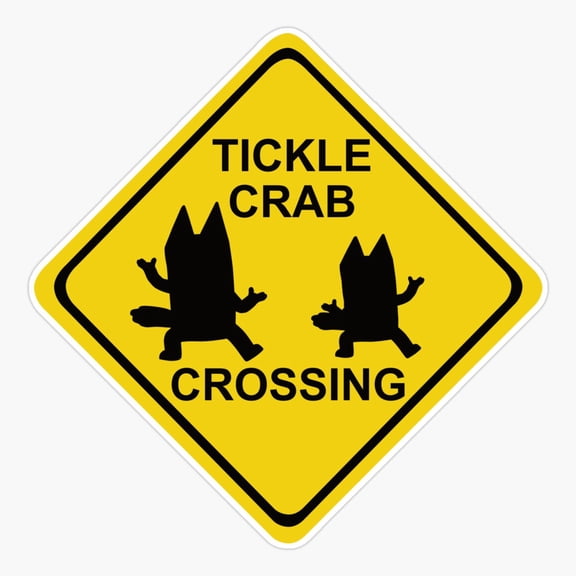 Tickle Crab Crossing Sea Animal Art Sticker
