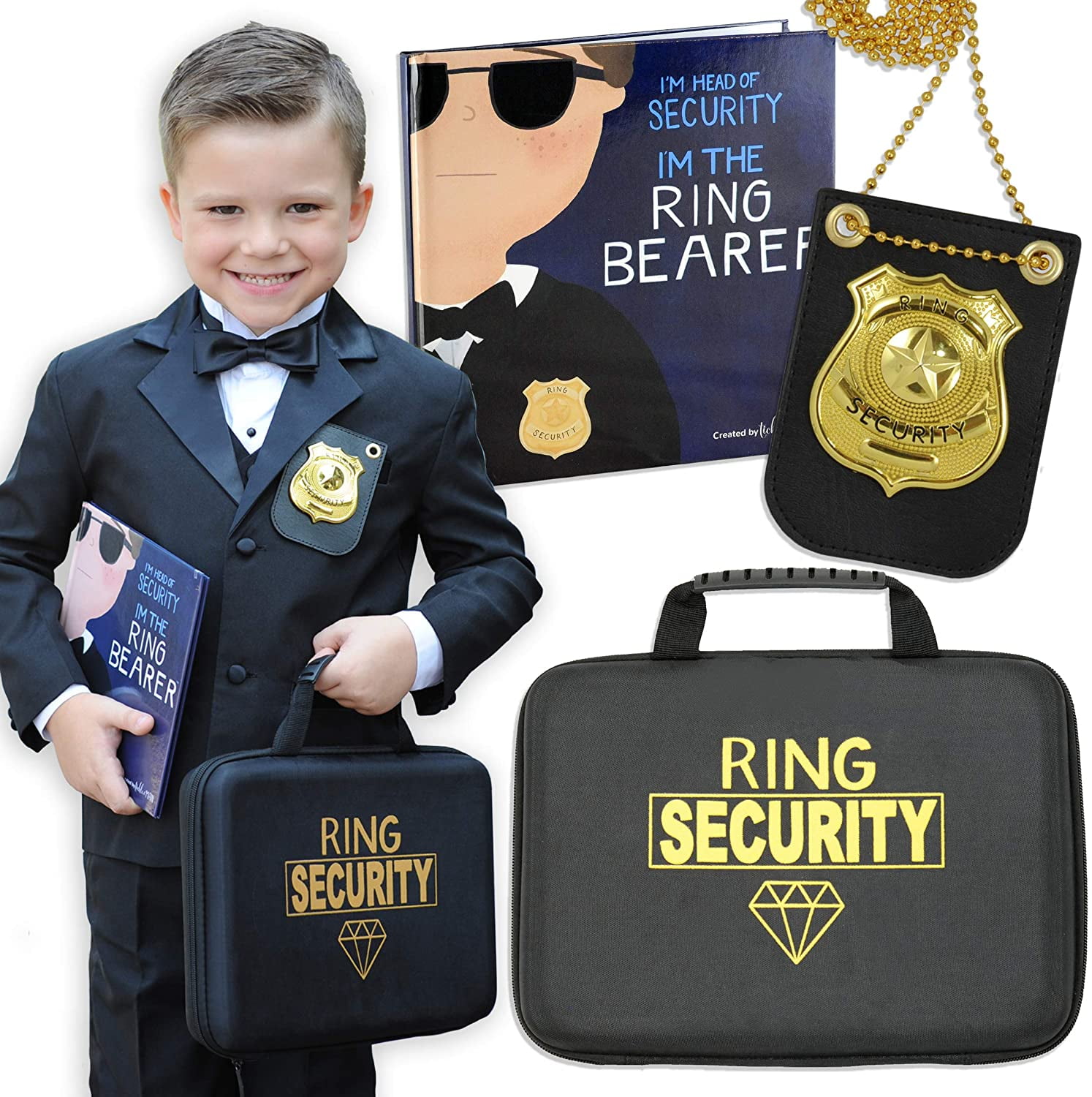 Tickle Main Ring Bearer Gift Set Book, Badge, Wedding Ring