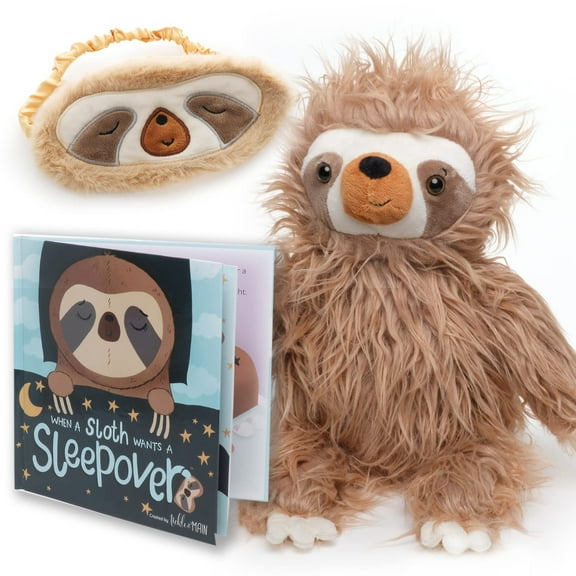 Tickle & Main Sloth Sleepover Plush & Book Set - One Size, Ages 3 & Up - Kids Book & Stuffed Animal - Sloth Plush Toy