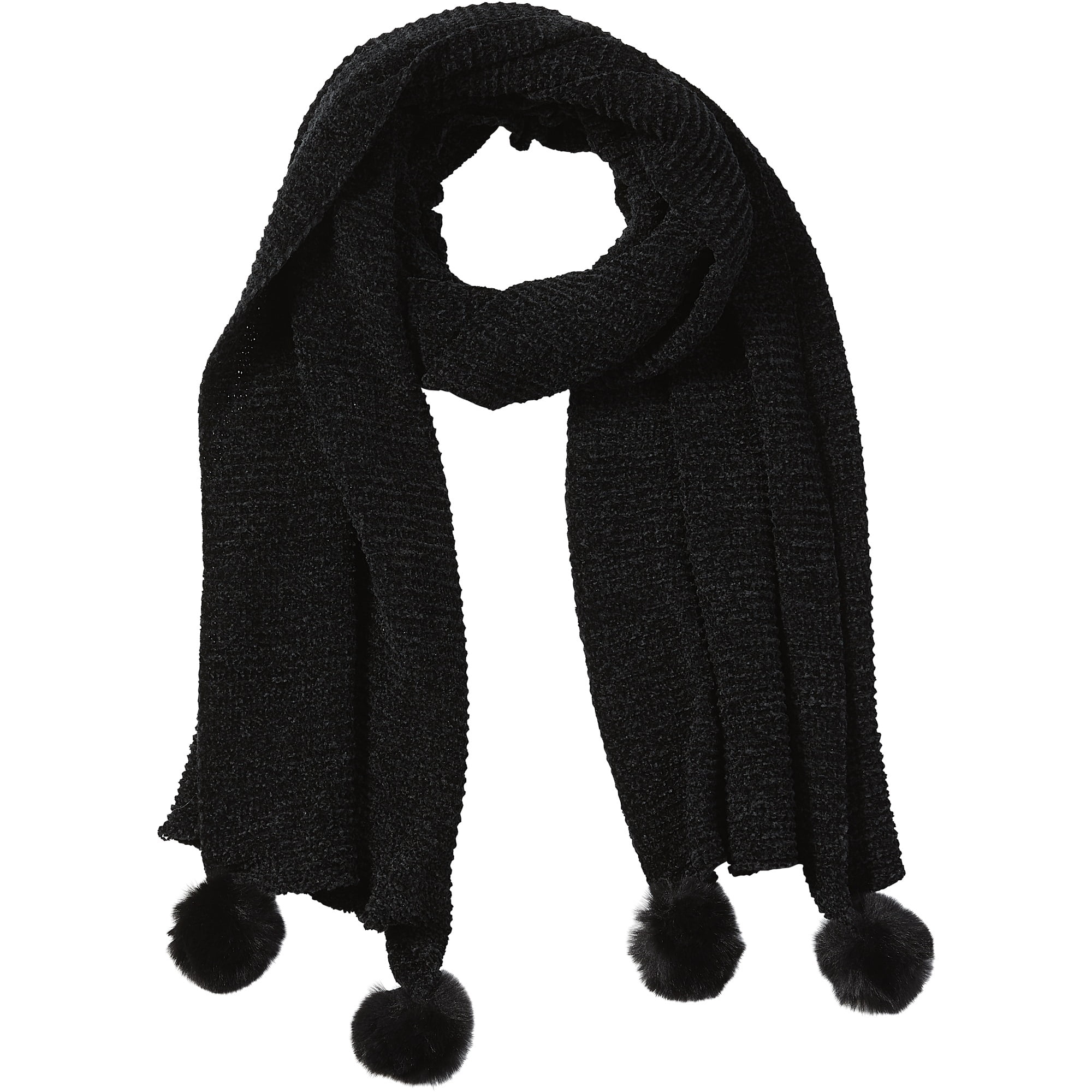 Tickled Pink Black Sara Chenille Cozy Scarf - Walmart.com