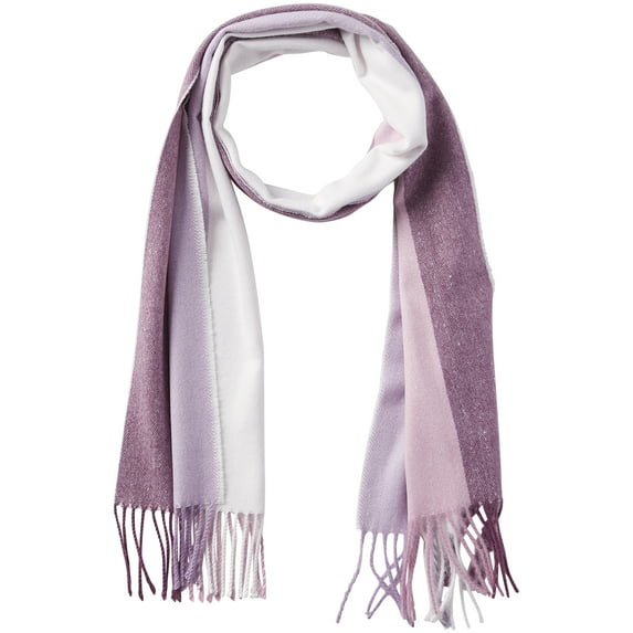 Hadley Wren Vibrant Purple Stripe Fringe Scarf