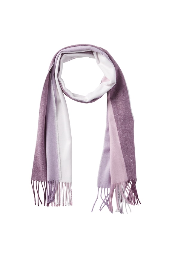 VIBRANT STRIPE FRINGE SCARF - PURPLE