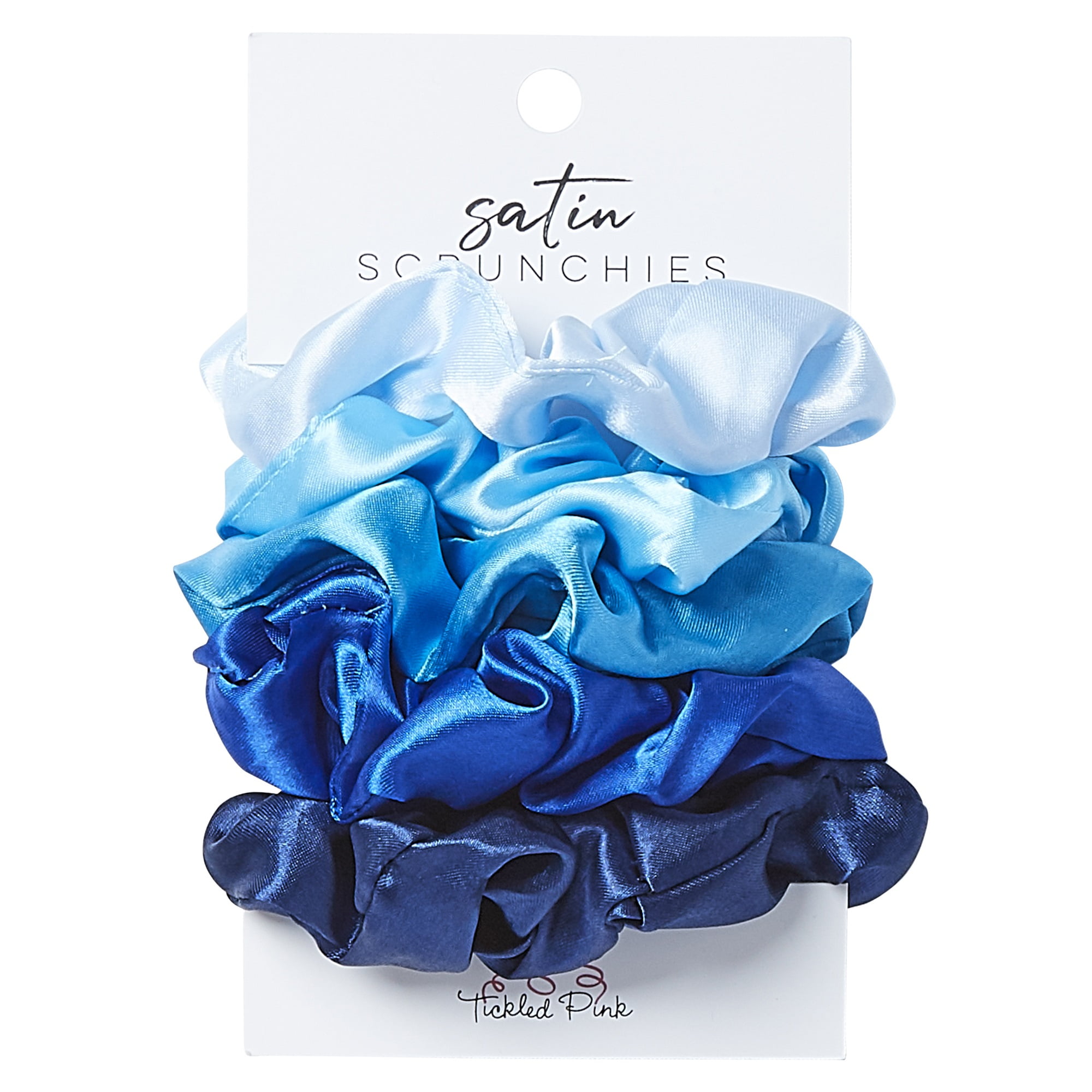 Tickled Pink Women's Blue Scrunchie (Set of 5)