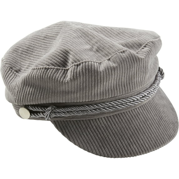 Contemporary Home Living 10" Gray Tickled Pink Newsboy Cap