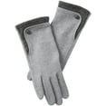 thumbnail image 1 of Tickled Pink Women's Gray Herringbone Wool Gloves, 1 of 4