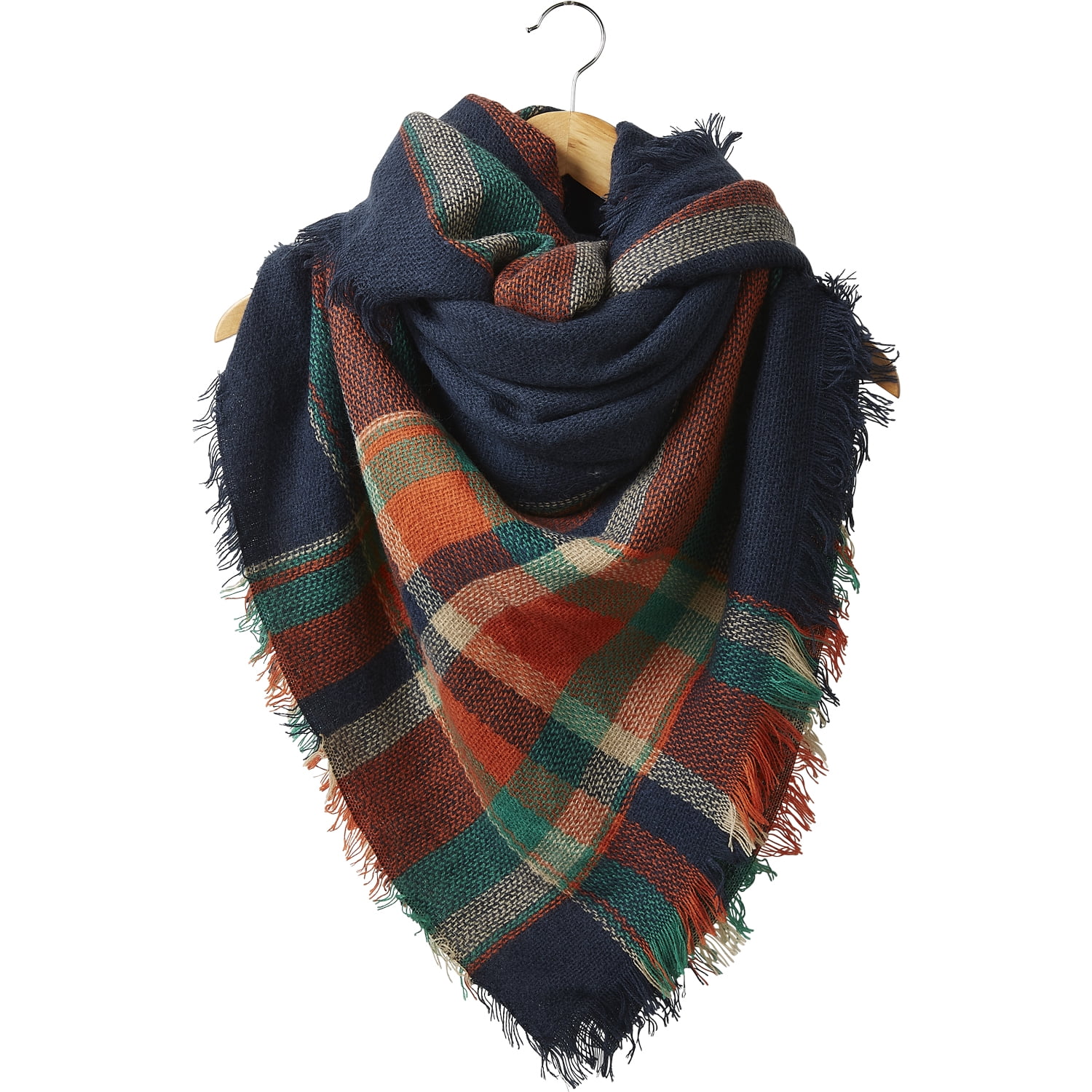 Plaid Blanket Scarf, 55 x 55, 100% Acrylic, Multiple Colors