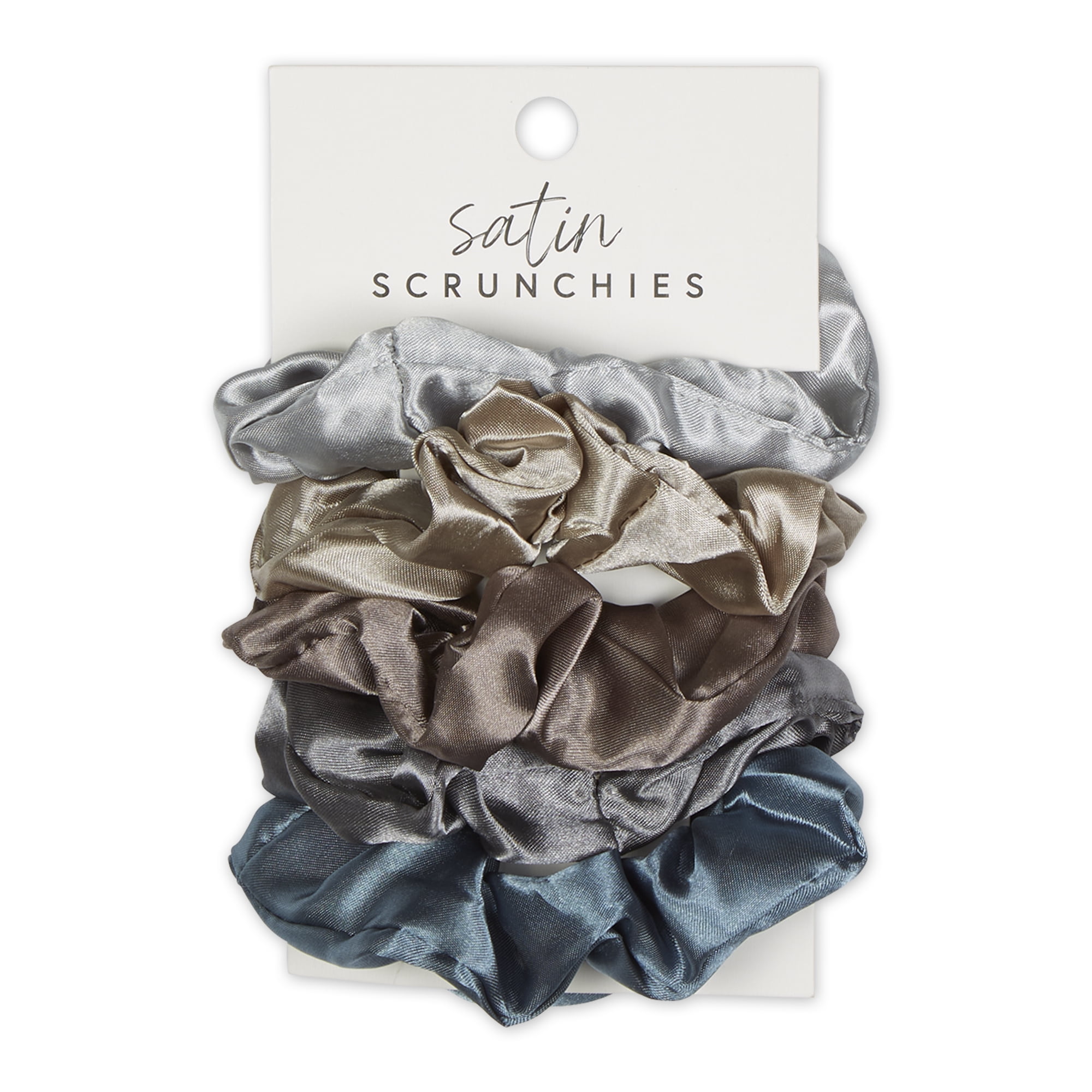 Tickled Pink Women's Satin Scrunchie Gray