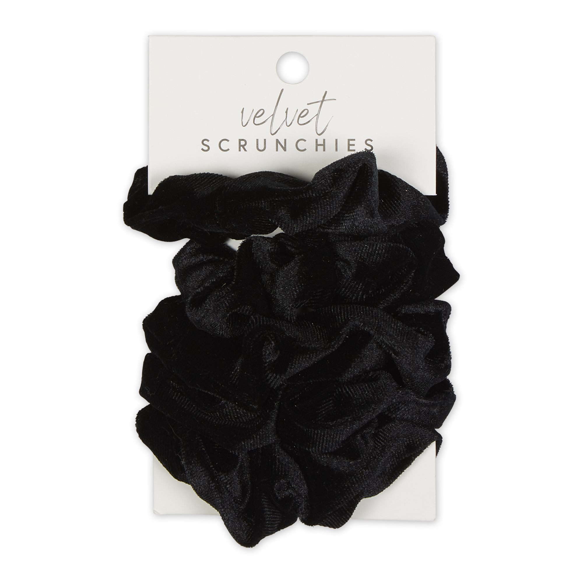 Tickled Pink Women's Satin Velvet Scrunchie Set Black