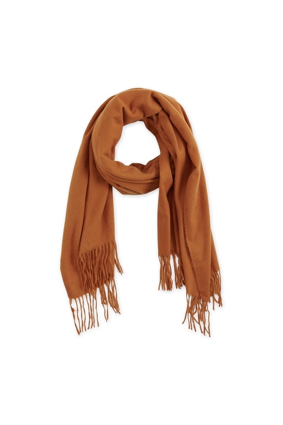 Women's Solid Fringe Scarf - Tan 76x28.5