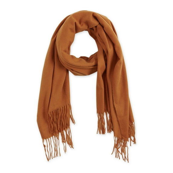 Tickled Pink Women's Solid Fringe Scarf - Tan 76x28.5