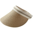 thumbnail image 1 of Tickled Pink Women's Vacation Ready Straw Visor, Tawny, 1 of 4