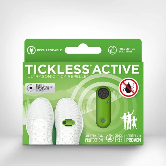 Tickless Active - for outdoor activites | Chemical Free, Ultrasonic, Natural Tick Repellent for all ages - Green
