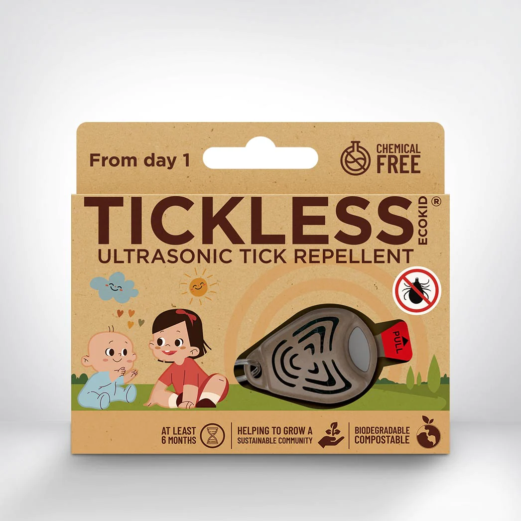 Tickless EcoKid - Biodegradable, Chemical Free, Ultrasonic, Natural Tick Repellent for Children- Brown