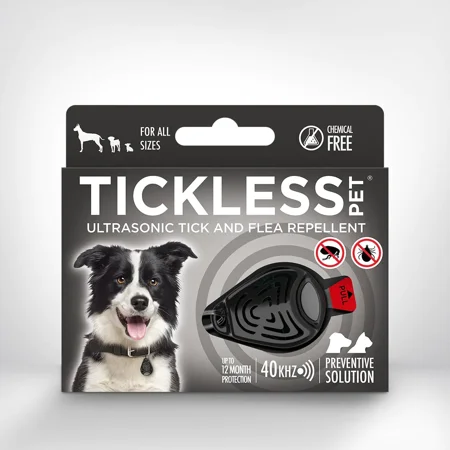 Tickless Pet - Chemical Free, Ultrasonic, Natural Flea & Tick Repellent for All Dog Sizes - Black