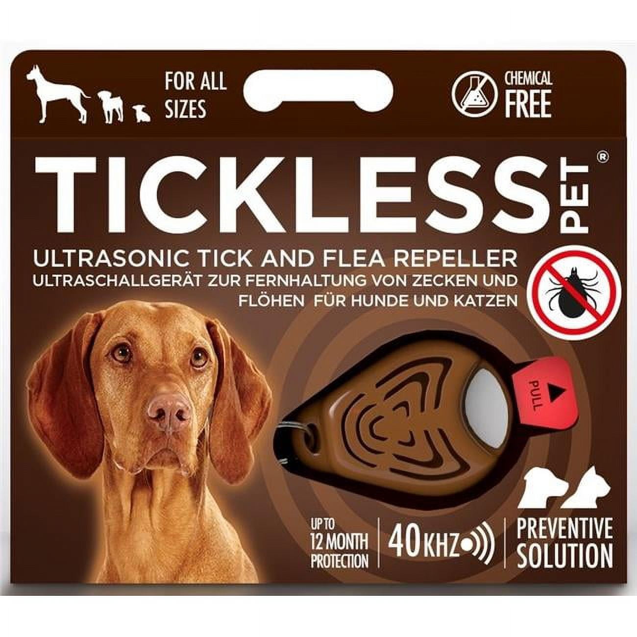 Tickless Pet Ultrasonic Natural Chemical Free tick and flea Repeller Brown