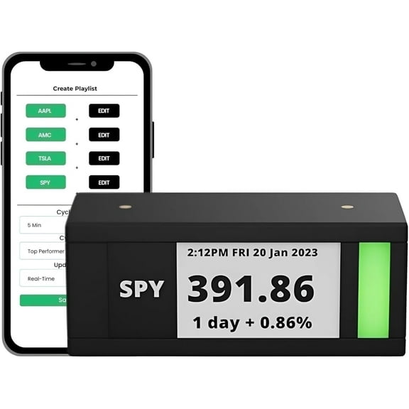 TickrMeter Real-Time Stock and Crypto Ticker Display for Computer Desktop Setup and Office Desk