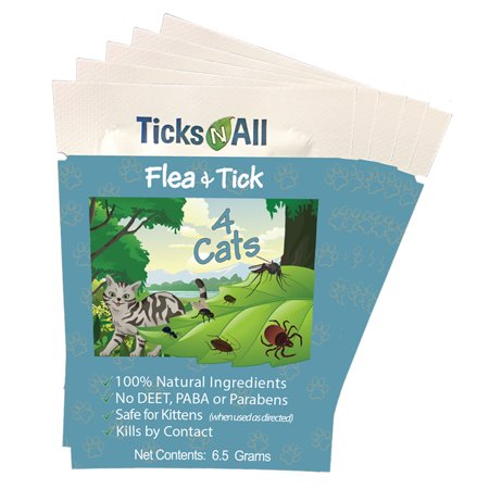 Ticks-N-All Flea Tick 4 Cat Wipes 5 cnt