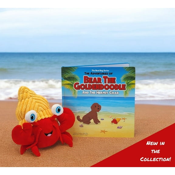Bear The Doodle Bundle, Tico the Hermit Crab Plush Toy & Book - Bilingual Educational Gift for Kids, Teaches Inclusion, Fun Ocean Adventures, Interactive Storytime Set