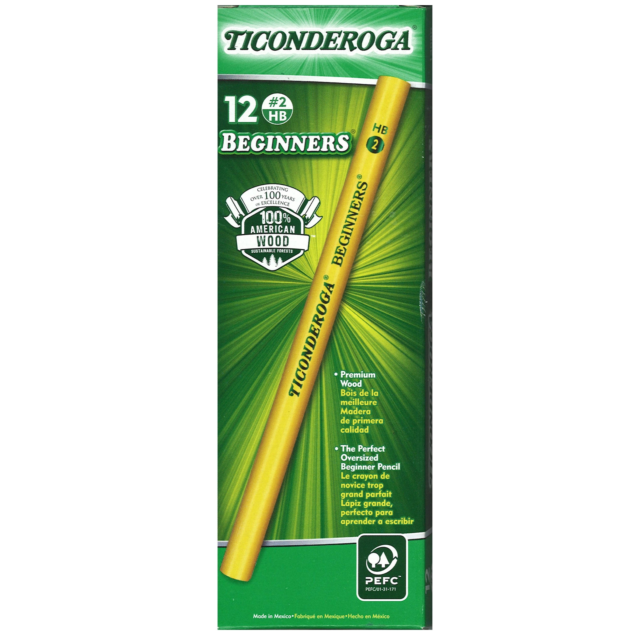 Ticonderoga Beginners Pencils without Eraser, Pack of 12