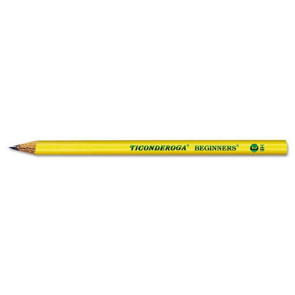 Ticonderoga Beginners Woodcase Pencil with Microban, HB (#2), Black Lead, Yellow Barrel, Dozen | Bundle of 2