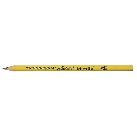 Ticonderoga Laddie Tri-Write Intermediate Size No. 2 Pencils without Eraser, Box of 36