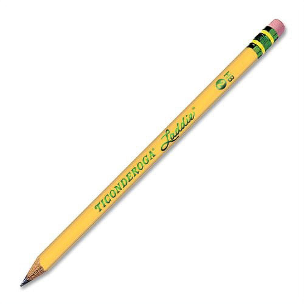 Ticonderoga Laddie Woodcase Pencil w-o Eraser, HB #2, Yellow, Dozen