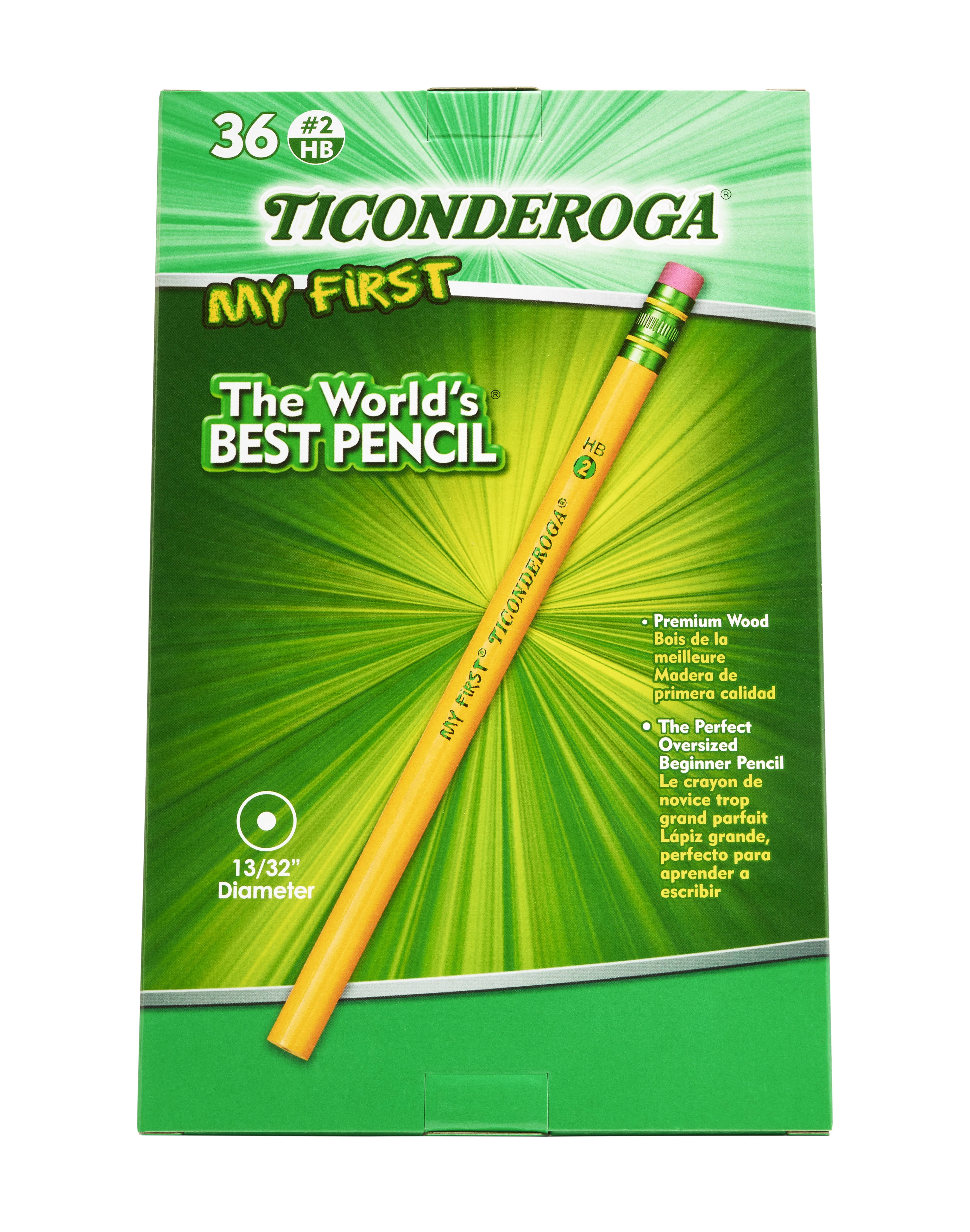 Ticonderoga My First Pencils - #2 HB, Wood-Cased, Pre-Sharpened, 36 Count Pack, Yellow