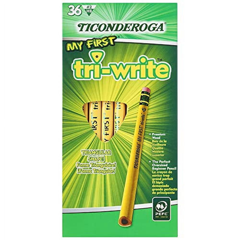 Ticonderoga My First TriWrite WoodCased Pencils, Unsharpened, 2 HB