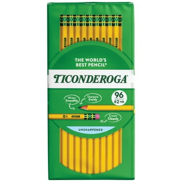 Ticonderoga Sharp Pencils, .03 mm, HB 2, Yellow, 96 Count
