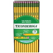 Ticonderoga Wood-Cased Pencils, #2 HB Soft, Yellow, 72 Count