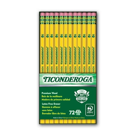 Ticonderoga Original Ticonderoga Pencils, No. 2 Soft, Unsharpened, Box of 72