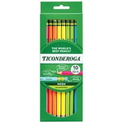 Ticonderoga Wood Pencils, Sharpened, #2 HB Soft, Neon, 10 Count