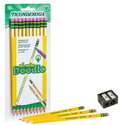 Ticonderoga Pencils #2 Yellow Doodle 10 Ct. Free Sharpener 1 Pack