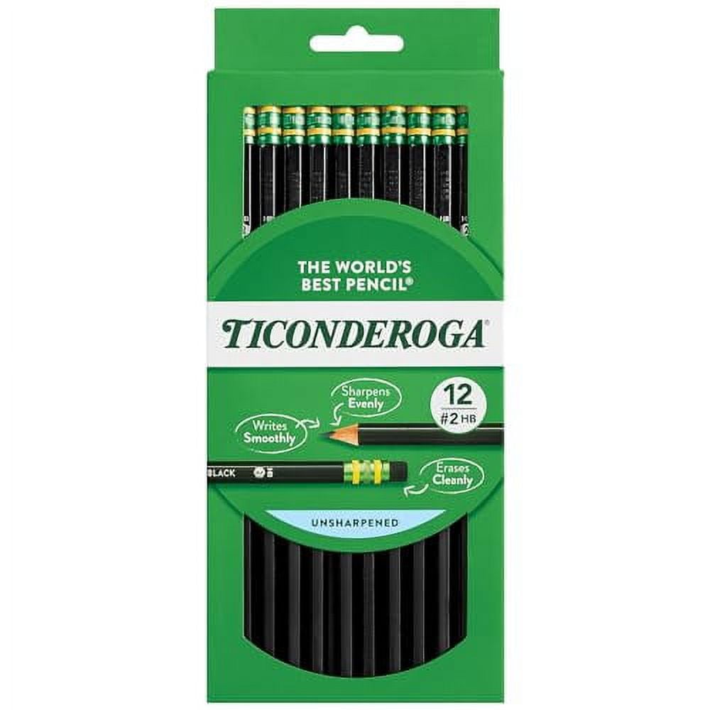 Ticonderoga Pencils, WoodCased Graphite, 2 HB Soft, Black (13953